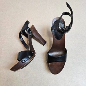 EUC Fioni 7 Black Strap Sandal Heel 3"